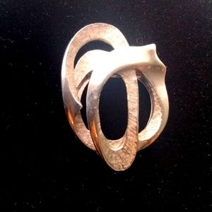 LEIBA U.S.A. Silver Tone 1 1/2” Circle Scarf Clip 1980s Vintage